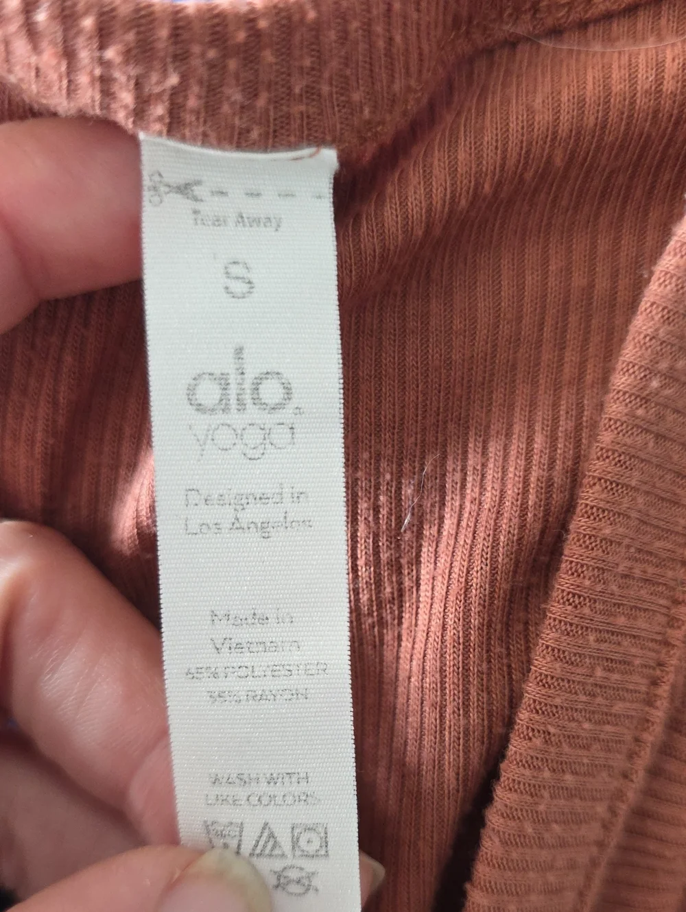 ALO Sleeveless Cutout Ribbed Tank Top - Rust